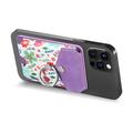 CaseNeo MC-W3 Portacarte magnetico con supporto ad anello - Viola