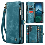 Custodia a portafoglio multifunzionale Caseme 008 2 in 1 per Samsung Galaxy S24 FE - Blu