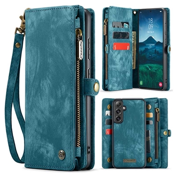 Custodia a portafoglio multifunzionale Caseme 008 2 in 1 per Samsung Galaxy S24 FE - Blu