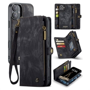 Custodia a portafoglio multifunzionale 2 in 1 Caseme 008 per iPhone 16 Plus - Nera