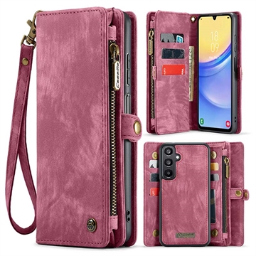 Custodia a portafoglio multifunzionale 2 in 1 Caseme 008 per Samsung Galaxy A16 5G - Rossa