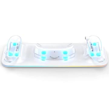 Stazione di ricarica per cuffie Meta Quest 3 VR e dock di ricarica a doppio controller - Ricarica rapida, posizionamento sicuro - Bianco