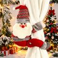 Fermacurtaina decorativo in peluche a forma di personaggio dei cartoni animati natalizi – Pupazzo di neve