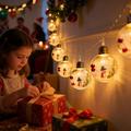Luci LED a catena natalizie con pupazzi di neve e palline trasparenti – 10 LED bianco caldo - 2m