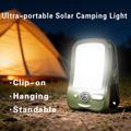 Lampada da campeggio solare a clip con 3 modalità di luminosità - Verde