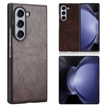 Custodia in Plastica Rivestita per Samsung Galaxy Z Fold6 - Marrone
