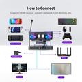 Docking station con raffreddamento e hub USB per Asus ROG Ally X, Steam Deck, Nintendo Switch - Grigio titanio