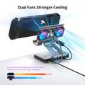 Docking station con raffreddamento e hub USB per Asus ROG Ally X, Steam Deck, Nintendo Switch - Grigio titanio