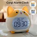 Sveglia a LED a forma di cane Corgi con luce notturna