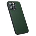 Custodia Ibrida iPhone 14 Pro Rivestita in Pelle - Verde