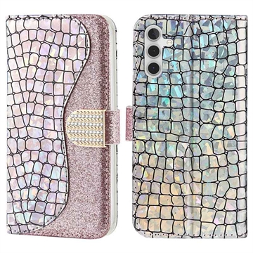 Custodia a Portafoglio Serie Croco Bling per Samsung Galaxy A34 5G