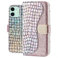 Custodia a Portafoglio Croco Bling per iPhone 11 - Color Argento