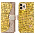 Custodia a Portafoglio Croco Bling per Samsung Galaxy A50 - Color Oro