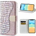 Custodia a Portafoglio Croco Bling per iPhone 11 - Color Oro