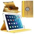 Custodia in Pelle Ruotabile Smart per iPad Air - Pelle Coccodrillo - Color Oro