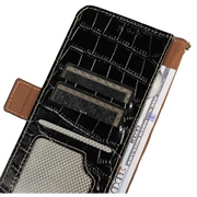 Custodia in Pelle a Portafoglio Serie Crocodile con RFID per Xiaomi 17T Pro - Nera