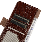 Custodia in Pelle a Portafoglio Serie Crocodile con RFID per Xiaomi 17T Pro - Marrone