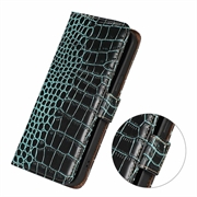 Custodia in Pelle a Portafoglio Serie Crocodile con RFID per Xiaomi 17T Pro