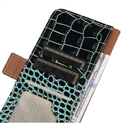 Custodia in Pelle a Portafoglio Serie Crocodile con RFID per Xiaomi 17T Pro