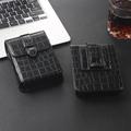 Marsupio con texture a pelle di coccodrillo per telefoni pieghevoli - Clip girevole da cintura - Nero