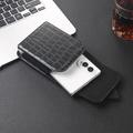Marsupio con texture a pelle di coccodrillo per telefoni pieghevoli - Clip girevole da cintura - Nero