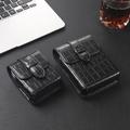 Marsupio con texture a pelle di coccodrillo per telefoni pieghevoli - Clip girevole da cintura - Nero