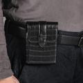 Marsupio con texture a pelle di coccodrillo per telefoni pieghevoli - Clip girevole da cintura - Nero