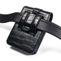 Marsupio con texture a pelle di coccodrillo per telefoni pieghevoli - Clip girevole da cintura - Nero