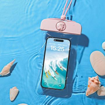 Custodia impermeabile per smartphone con orsetto carino - 7.2" - Rosa