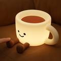 Simpatica lampada da notte a forma di tazza da caffè con supporto per telefono - Bianca