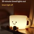 Simpatica lampada da notte a forma di tazza da caffè con supporto per telefono - Bianca