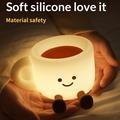 Simpatica lampada da notte a forma di tazza da caffè con supporto per telefono - Bianca