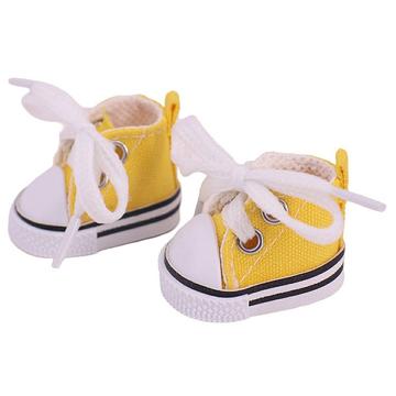 Mini scarpe da ginnastica stringate per Labubu 17cm - Giallo