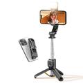 Bastone selfie Bluetooth Cyke Q21S con luce di riempimento, treppiede - Nero