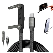 Cavo USB-C D-POWER 9204 da 240W con supporto pieghevole a 360° per smartphone - 1.5m