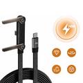 Cavo USB-C D-POWER 9204 da 240W con supporto pieghevole a 360° per smartphone - 1.5m