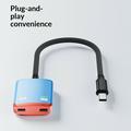 D0249 Adattatore USB-C 2 in 1 per occhiali AR e console di gioco - Rosso / Blu