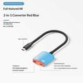 D0249 Adattatore USB-C 2 in 1 per occhiali AR e console di gioco - Rosso / Blu