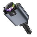 Caricabatterie da auto D1 5-in-1 da 45W con proiettore di luci stellari, diffusore di aromaterapia e cavi USB-C / Lightning retrattili
