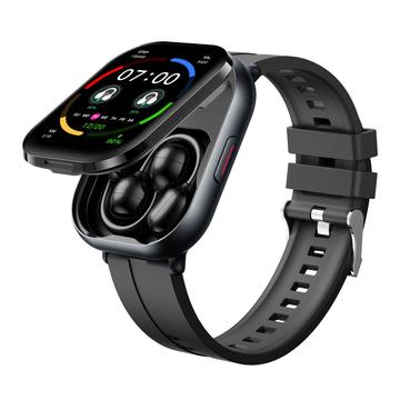 Smartwatch D12 2-in-1 con auricolari wireless a clip - Cinturino in silicone