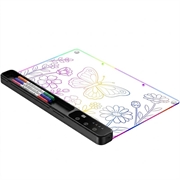 Tavola da disegno illuminata a LED D17 - 350x245mm - 14 modalità di illuminazione - Nera