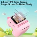 Fotocamera D18 Kids con stampa istantanea e schermo da 2.4" - Rosa