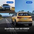 D19 MAX 4K: doppia dash cam con telecamera posteriore per auto - GPS/WiFi - Nero