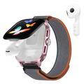 Smartwatch D20 con auricolari wireless e traduzione tramite IA - Cinturino in nylon - Oro rosa