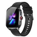 Smartwatch D20 con auricolari wireless e traduzione tramite IA - Cinturino in silicone - Nero