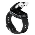 Smartwatch D20 con auricolari wireless e traduzione tramite IA - Cinturino in silicone - Nero