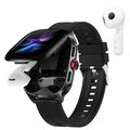 Smartwatch D20 con auricolari wireless e traduzione tramite IA - Cinturino in silicone - Nero