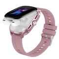 Smartwatch D20 con auricolari wireless e traduzione tramite IA - Cinturino in silicone - Oro rosa