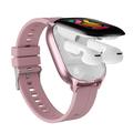 Smartwatch D20 con auricolari wireless e traduzione tramite IA - Cinturino in silicone - Oro rosa