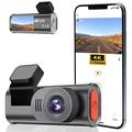 D28: dash cam 4K a doppio canale con Wi-Fi, ADAS e avvisi BSD - Nero